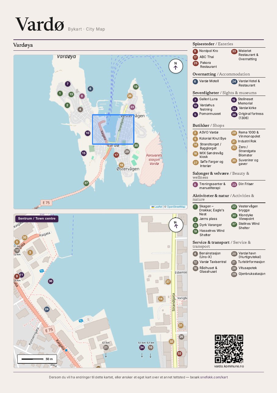 Vardø turistkart